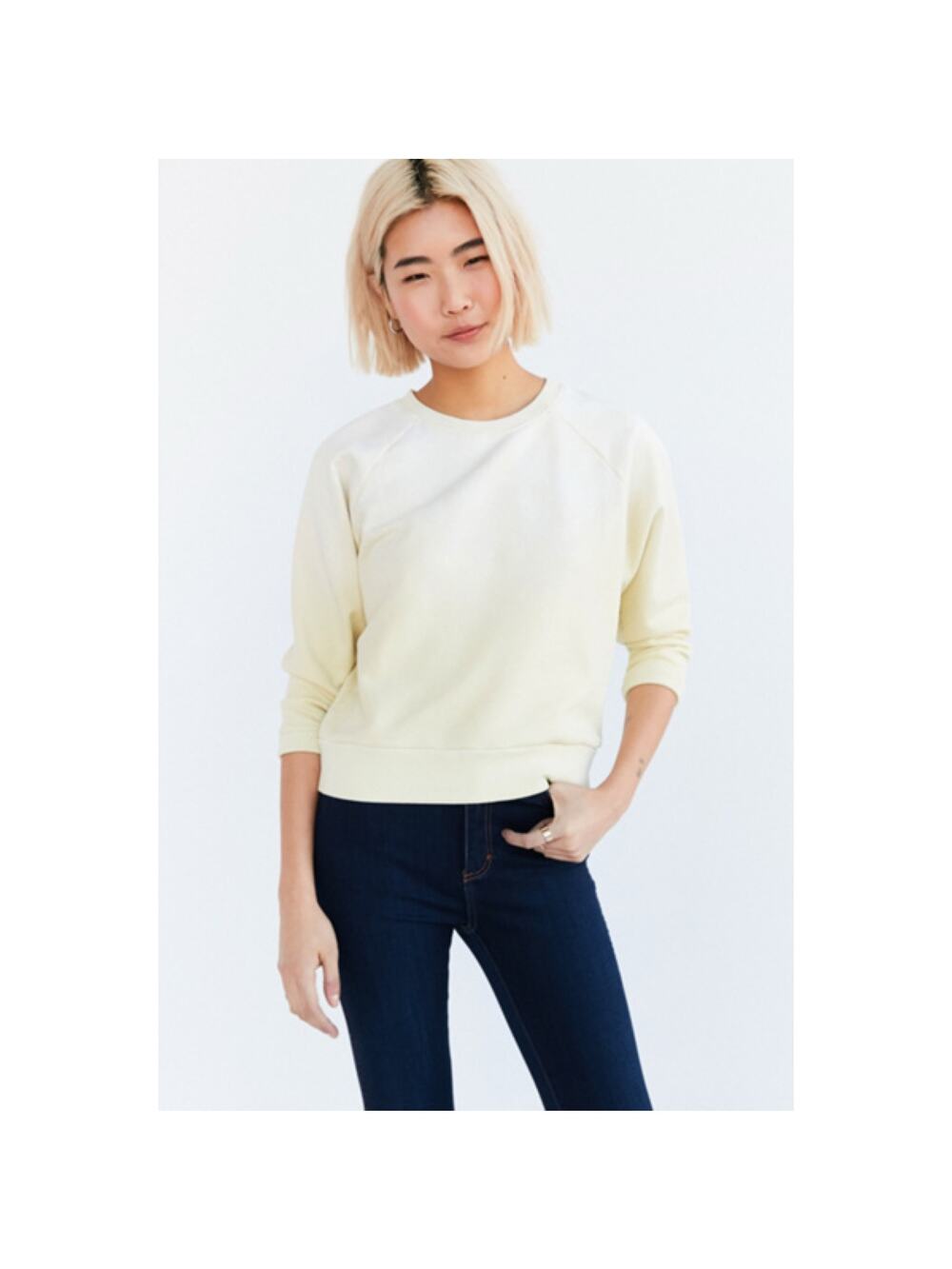 BDG Perfect Pullover Sweatshirt in Yellow Women's Size M